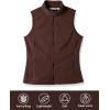 Outdoor Ventures Women’s Polar Fleece Zip Vest Outerwear with Pockets,Warm Sleeveless Coat Vest for Fall & Winter(Chocolate)