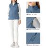 Outdoor Ventures Women’s Polar Fleece Zip Vest Outerwear with Pockets,Warm Sleeveless Coat Vest for Fall & Winter(Grayish Blue)