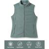 Outdoor Ventures Women’s Polar Fleece Zip Vest Outerwear with Pockets,Warm Sleeveless Coat Vest for Fall & Winter(Green Gray)