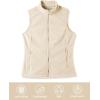 Outdoor Ventures Women’s Polar Fleece Zip Vest Outerwear with Pockets,Warm Sleeveless Coat Vest for Fall & Winter(Khaki)