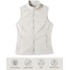 Outdoor Ventures Women’s Polar Fleece Zip Vest Outerwear with Pockets,Warm Sleeveless Coat Vest for Fall & Winter(Light Grey)