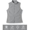 Outdoor Ventures Women’s Polar Fleece Zip Vest Outerwear with Pockets,Warm Sleeveless Coat Vest for Fall & Winter(Light Grey Heather)