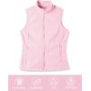Outdoor Ventures Women’s Polar Fleece Zip Vest Outerwear with Pockets,Warm Sleeveless Coat Vest for Fall & Winter(Pink)