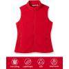 Outdoor Ventures Women’s Polar Fleece Zip Vest Outerwear with Pockets,Warm Sleeveless Coat Vest for Fall & Winter(Red)