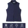 Outdoor Ventures Women’s Polar Fleece Zip Vest Outerwear with Pockets,Warm Sleeveless Coat Vest for Fall & Winter(True Navy)