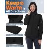 Outdoor Ventures Women’s Softshell Jacket with Hood Fleece Lined Warm Lightweight Waterproof Insulated Windbreaker(Black)