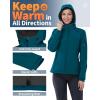 Outdoor Ventures Women’s Softshell Jacket with Hood Fleece Lined Warm Lightweight Waterproof Insulated Windbreaker(Blue)