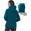 Outdoor Ventures Women’s Softshell Jacket with Hood Fleece Lined Warm Lightweight Waterproof Insulated Windbreaker(Blue)