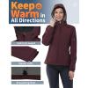 Outdoor Ventures Women’s Softshell Jacket with Hood Fleece Lined Warm Lightweight Waterproof Insulated Windbreaker(Dark Red)
