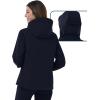 Outdoor Ventures Women’s Softshell Jacket with Hood Fleece Lined Warm Lightweight Waterproof Insulated Windbreaker(Deep Blue)
