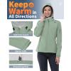 Outdoor Ventures Women’s Softshell Jacket with Hood Fleece Lined Warm Lightweight Waterproof Insulated Windbreaker(Ice Green)