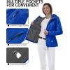 Outdoor Ventures Women’s Softshell Jacket with Hood Fleece Lined Warm Lightweight Waterproof Insulated Windbreaker(Klein Blue)