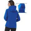 Outdoor Ventures Women’s Softshell Jacket with Hood Fleece Lined Warm Lightweight Waterproof Insulated Windbreaker(Klein Blue)