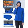 Outdoor Ventures Women’s Softshell Jacket with Hood Fleece Lined Warm Lightweight Waterproof Insulated Windbreaker(Klein Blue)