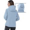 Outdoor Ventures Women’s Softshell Jacket with Hood Fleece Lined Warm Lightweight Waterproof Insulated Windbreaker(Light Blue)