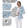 Outdoor Ventures Women’s Softshell Jacket with Hood Fleece Lined Warm Lightweight Waterproof Insulated Windbreaker(Light Blue)