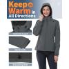 Outdoor Ventures Women’s Softshell Jacket with Hood Fleece Lined Warm Lightweight Waterproof Insulated Windbreaker(Light Grey)