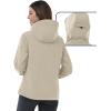 Outdoor Ventures Women’s Softshell Jacket with Hood Fleece Lined Warm Lightweight Waterproof Insulated Windbreaker(Light Khaki)