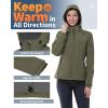 Outdoor Ventures Women’s Softshell Jacket with Hood Fleece Lined Warm Lightweight Waterproof Insulated Windbreaker(Olive Green)