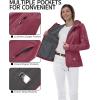 Outdoor Ventures Women’s Softshell Jacket with Hood Fleece Lined Warm Lightweight Waterproof Insulated Windbreaker(Pink)