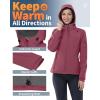 Outdoor Ventures Women’s Softshell Jacket with Hood Fleece Lined Warm Lightweight Waterproof Insulated Windbreaker(Pink)