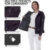 Outdoor Ventures Women’s Softshell Jacket with Hood Fleece Lined Warm Lightweight Waterproof Insulated Windbreaker(Purple Melange)