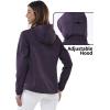 Outdoor Ventures Women’s Softshell Jacket with Hood Fleece Lined Warm Lightweight Waterproof Insulated Windbreaker(Purple Melange)