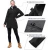 Outdoor Ventures Women’s Softshell Jacket with Removable Hood Fleece Lined Windbreaker Insulated Long Warm Rain Jacket(Black)