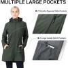 Outdoor Ventures Women’s Softshell Jacket with Removable Hood Fleece Lined Windbreaker Insulated Long Warm Rain Jacket(Dark Green Heather)