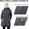 Outdoor Ventures Women’s Softshell Jacket with Removable Hood Fleece Lined Windbreaker Insulated Long Warm Rain Jacket(Dark Grey Heather)