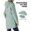 Outdoor Ventures Women’s Softshell Jacket with Removable Hood Fleece Lined Windbreaker Insulated Long Warm Rain Jacket(Green)