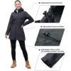 Outdoor Ventures Women’s Softshell Jacket with Removable Hood Fleece Lined Windbreaker Insulated Long Warm Rain Jacket(Grey)