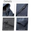 Outdoor Ventures Women’s Softshell Jacket with Removable Hood Fleece Lined Windbreaker Insulated Long Warm Rain Jacket(Grey Blue Heather)