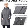 Outdoor Ventures Women’s Softshell Jacket with Removable Hood Fleece Lined Windbreaker Insulated Long Warm Rain Jacket(Mid Grey)