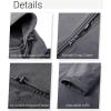 Outdoor Ventures Women’s Softshell Jacket with Removable Hood Fleece Lined Windbreaker Insulated Long Warm Rain Jacket(Mid Grey)