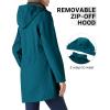 Outdoor Ventures Women’s Softshell Jacket with Removable Hood Fleece Lined Windbreaker Insulated Long Warm Rain Jacket(Modern Blue)