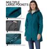 Outdoor Ventures Women’s Softshell Jacket with Removable Hood Fleece Lined Windbreaker Insulated Long Warm Rain Jacket(Modern Blue)
