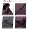Outdoor Ventures Women’s Softshell Jacket with Removable Hood Fleece Lined Windbreaker Insulated Long Warm Rain Jacket(Purplish Red Heather)