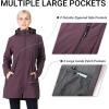 Outdoor Ventures Women’s Softshell Jacket with Removable Hood Fleece Lined Windbreaker Insulated Long Warm Rain Jacket(Purplish Red Heather)