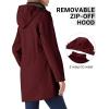 Outdoor Ventures Women’s Softshell Jacket with Removable Hood Fleece Lined Windbreaker Insulated Long Warm Rain Jacket(Wine)