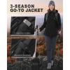 Outdoor Ventures Women’s Softshell Jacket with Removable Hood, Insulated Windbreaker Waterproof Warm Fleece Lined Coat(Black)