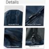 Outdoor Ventures Women’s Softshell Jacket with Removable Hood, Insulated Windbreaker Waterproof Warm Fleece Lined Coat(Blue Melange)