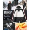 Outdoor Ventures Women’s Waterproof Fleece Lined Winter Coat Parka Removable Hood Warm Long Insulated Thicken Puffer Jacket(Black)