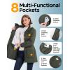 Outdoor Ventures Women’s Waterproof Fleece Lined Winter Coat Parka Removable Hood Warm Long Insulated Thicken Puffer Jacket(Greenish Brown)