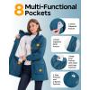 Outdoor Ventures Women’s Waterproof Fleece Lined Winter Coat Parka Removable Hood Warm Long Insulated Thicken Puffer Jacket(Modern Blue)