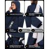 Outdoor Ventures Women’s Waterproof Fleece Lined Winter Coat Parka Removable Hood Warm Long Insulated Thicken Puffer Jacket(Navy)