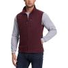 Outdoor Ventures Men’s Full-Zip Lightweight Polar Fleece Vest Outerwear with 5 Pockets Warm Winter Sleeveless Jacket Casual(Wine)