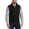 Outdoor Ventures Men’s Full-Zip Polar Fleece Vest Outerwear Lightweight Warm Casual Sleeveless Jacket for Fall & Winter(Black)