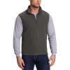 Outdoor Ventures Men’s Full-Zip Polar Fleece Vest Outerwear Lightweight Warm Casual Sleeveless Jacket for Fall & Winter(Dark Grey)