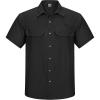 Outdoor Ventures Men’s Lightweight Short Sleeve Fishing Shirt UPF 50 Button Down Quick Dry Cooling Hiking Travel Safari Shirt(Black)